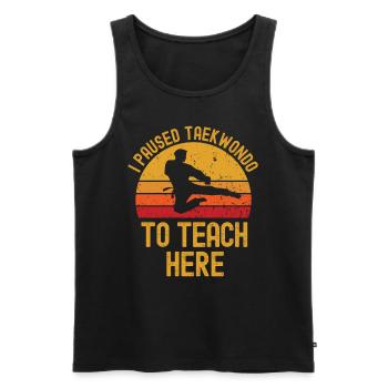 Taekwondo und Lehrer retro vintage - Männer Premium Bio Tank Top - Schwarz - Vorne - Michal (187cm)