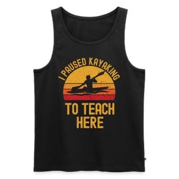 Kayak and instructor retro vintage - Men's Premium Organic Tank Top - black - Front - AI Model Male 178 light (178cm)