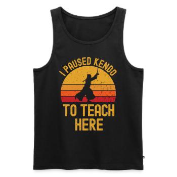 Kendo and teacher retro vintage - Men's Premium Organic Tank Top - black - Front - Michal (187cm)