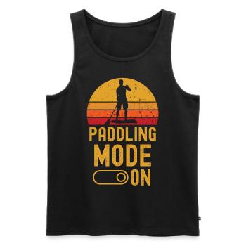 Paddleboard Mode on retro vintage - Männer Premium Bio Tank Top - Schwarz - Vorne - AI Model Male 178 light (178cm)