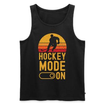 Mode hockey sur glace rétro vintage - Débardeur bio Premium Homme - noir - Devant - AI Model Male 178 light (178cm)