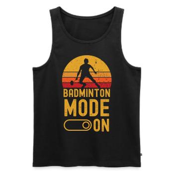 Badminton Mode on retro vintage - Männer Premium Bio Tank Top - Schwarz - Vorne - Michal (187cm)