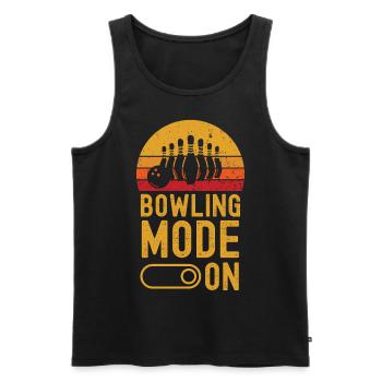 Bowling Mode on retro vintage - Männer Premium Bio Tank Top - Schwarz - Vorne - AI Model Male 178 light (178cm)
