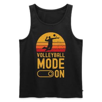 Volleyball Mode on retro vintage - Männer Premium Bio Tank Top - Schwarz - Vorne - Michal (187cm)