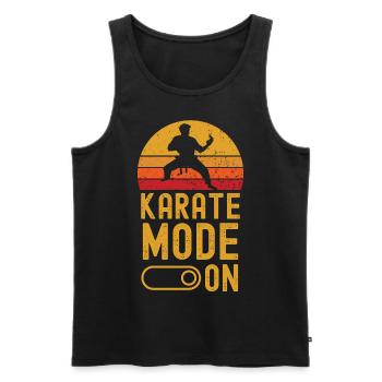 Karate Mode on retro vintage - Männer Premium Bio Tank Top - Schwarz - Vorne - Michal (187cm)