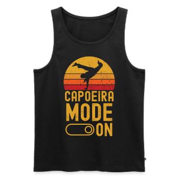 Capoeira Fashion sur rétro vintage - Débardeur bio Premium Homme - noir - Devant - Michal (187cm)