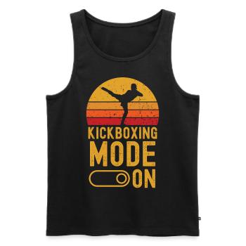 Kickboxen Mode on retro vintage - Männer Premium Bio Tank Top - Schwarz - Vorne - AI Model Male 178 light (178cm)
