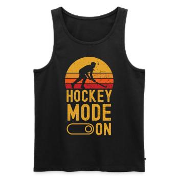 Feldhockey Mode on retro vintage - Männer Premium Bio Tank Top - Schwarz - Vorne - Michal (187cm)
