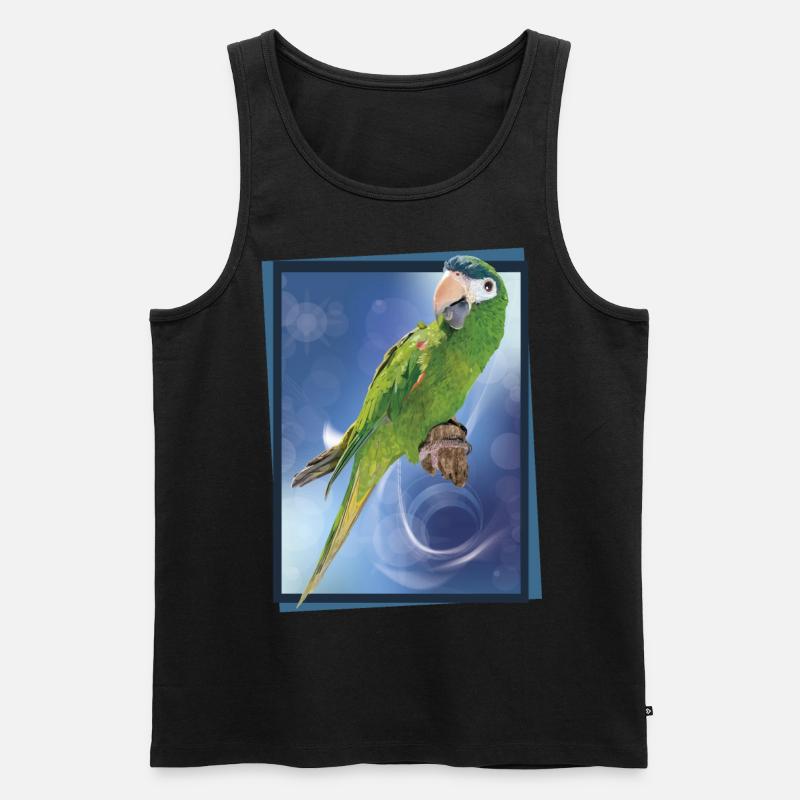Der edle Ara - Männer Premium Bio Tank Top - Schwarz