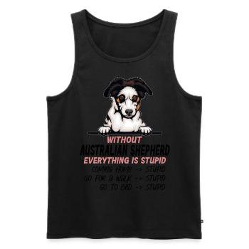 Ohne Australian Shepherd ist alles doof - Männer Premium Bio Tank Top - Schwarz - Vorne - Michal (187cm)