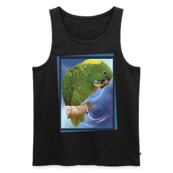 The yellow-naped parrot - Men's Premium Organic Tank Top - black - Front - AI Model Male 178 light (178cm)