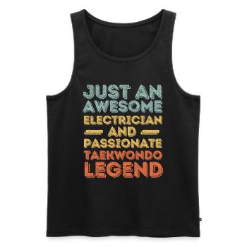 Elektriker Taekwondo retro - Männer Premium Bio Tank Top - Schwarz - Vorne - Michal (187cm)