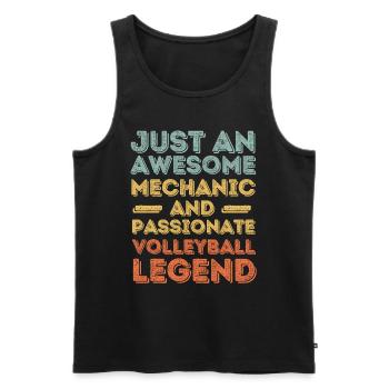 Mécanicien Volleyball rétro - Débardeur bio Premium Homme - noir - Devant - Michal (187cm)