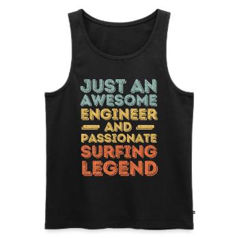 Ingenieur Surfen retro - Männer Premium Bio Tank Top - Schwarz - Vorne - Michal (187cm)