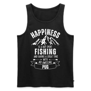 Angeln und Mops - Männer Premium Bio Tank Top - Schwarz - Vorne - Michal (187cm)