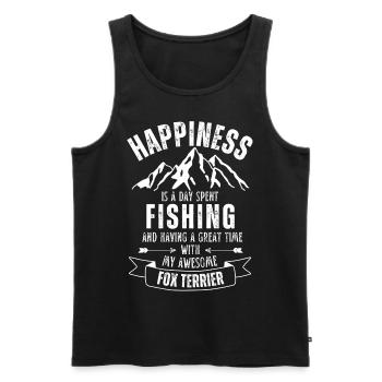 Fishing and Fox Terriers - Men's Premium Organic Tank Top - black - Front - AI Model Male 178 light (178cm)