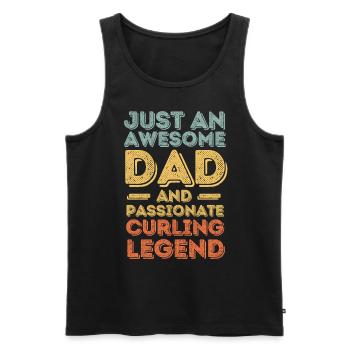 Daddy curling retro - Men's Premium Organic Tank Top - black - Front - Michal (187cm)