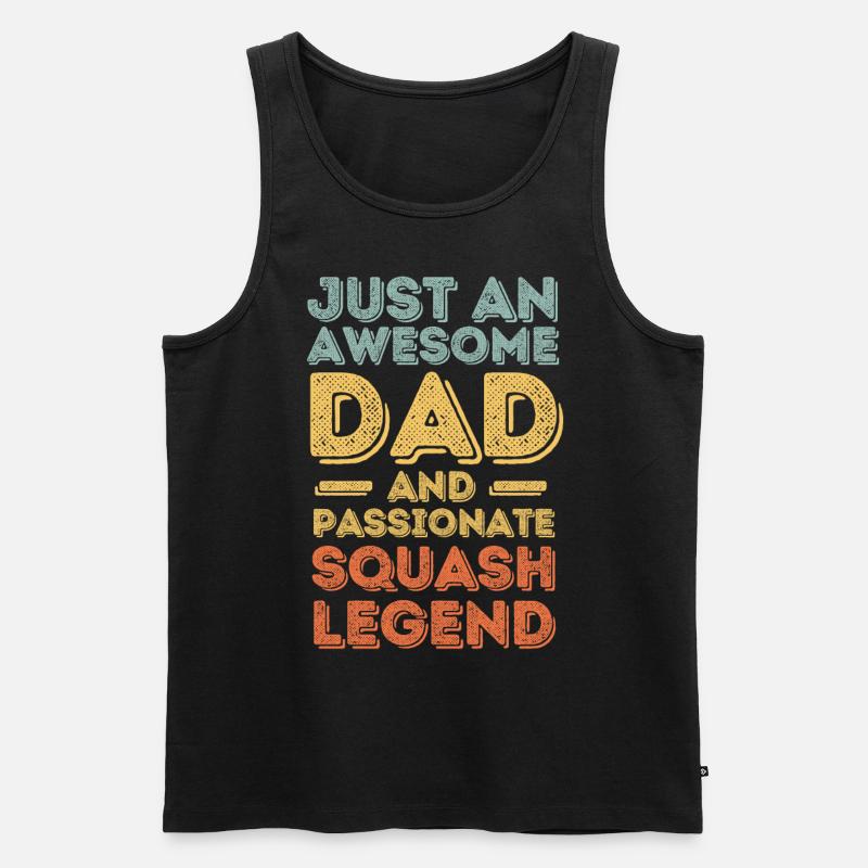 Papa Squash retro - Männer Premium Bio Tank Top - Schwarz
