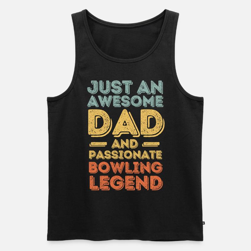 Papa Bowling retro - Männer Premium Bio Tank Top - Schwarz