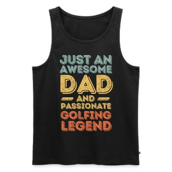 Papa Golfen retro - Männer Premium Bio Tank Top - Schwarz - Vorne - AI Model Male 178 light (178cm)