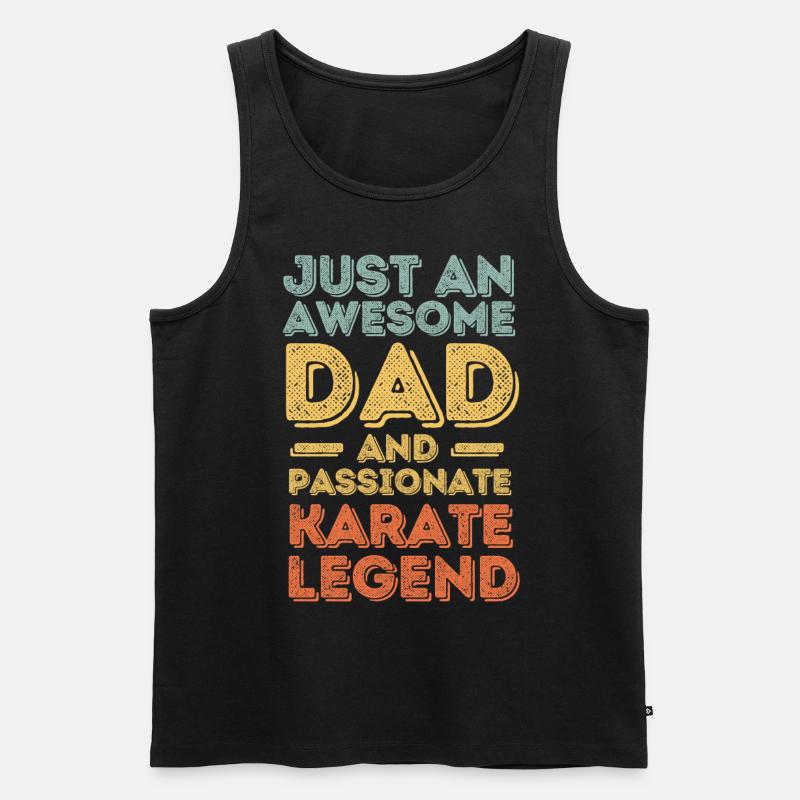 Papa Karate retro - Männer Premium Bio Tank Top - Schwarz