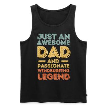 Papa Windsurfen retro - Männer Premium Bio Tank Top - Schwarz - Vorne - AI Model Male 178 light (178cm)