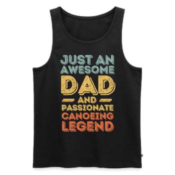 Papa Canoe retro - Men's Premium Organic Tank Top - black - Front - Michal (187cm)
