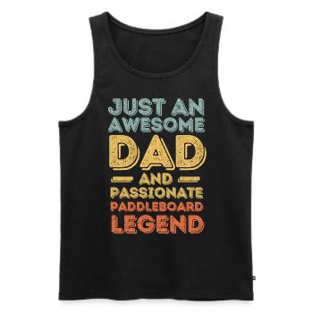 Papa Paddleboard retro - Männer Premium Bio Tank Top - Schwarz - Vorne - AI Model Male 178 light (178cm)
