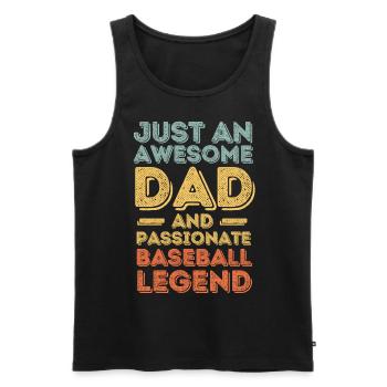 Papa Baseball retro - Männer Premium Bio Tank Top - Schwarz - Vorne - AI Model Male 178 light (178cm)