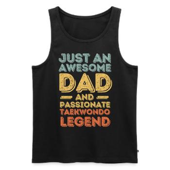 Papa Taekwondo retro - Männer Premium Bio Tank Top - Schwarz - Vorne - Michal (187cm)