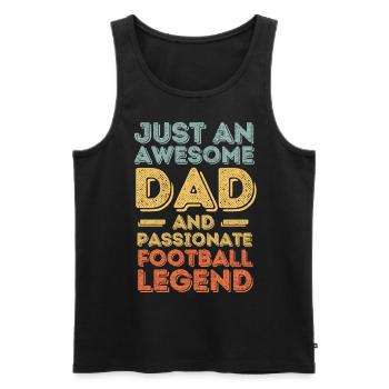 Papa football rétro - Débardeur bio Premium Homme - noir - Devant - Michal (187cm)