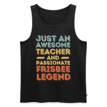 Teacher Frisbee retro - Men's Premium Organic Tank Top - black - Front - AI Model Male 178 light (178cm)