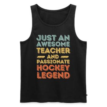 Hockey rétro pour enseignants - Débardeur bio Premium Homme - noir - Devant - Michal (187cm)