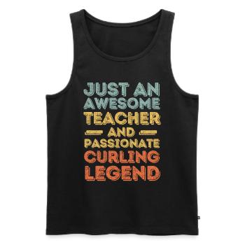 Teacher Curling retro - Men's Premium Organic Tank Top - black - Front - Michal (187cm)