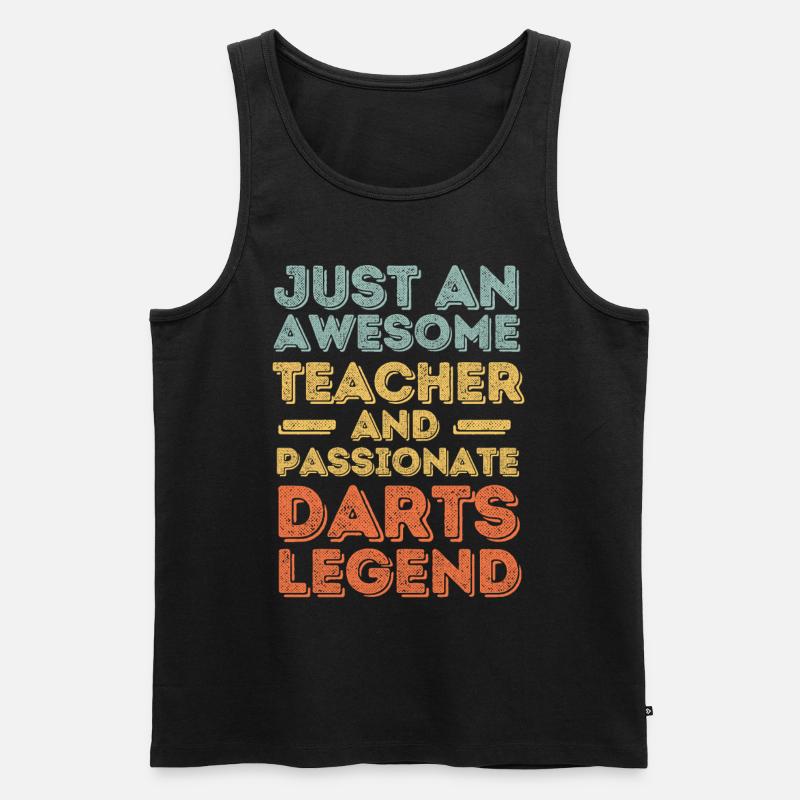 Lehrer Dart retro - Männer Premium Bio Tank Top - Schwarz