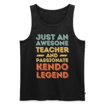 Teacher Kendo retro - Men's Premium Organic Tank Top - black - Front - Michal (187cm)