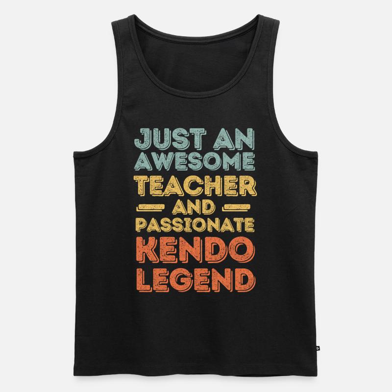 Lehrer Kendo retro - Männer Premium Bio Tank Top - Schwarz
