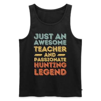 Enseignants à la chasse rétro - Débardeur bio Premium Homme - noir - Devant - Michal (187cm)
