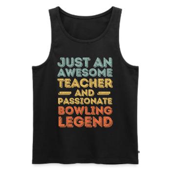 Lehrer Bowling retro - Männer Premium Bio Tank Top - Schwarz - Vorne - AI Model Male 178 light (178cm)