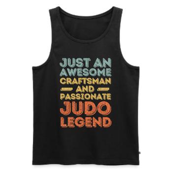 Artisan Judo rétro - Débardeur bio Premium Homme - noir - Devant - Michal (187cm)