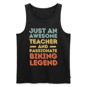 Lehrer Radfahren retro - Männer Premium Bio Tank Top - Schwarz - Vorne - AI Model Male 178 light (178cm)