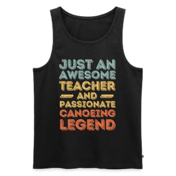 Teacher Canoe retro - Men's Premium Organic Tank Top - black - Front - Michal (187cm)
