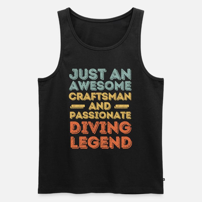 Handwerker Tauchen retro - Männer Premium Bio Tank Top - Schwarz