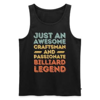 Handwerker Billard retro - Männer Premium Bio Tank Top - Schwarz - Vorne - AI Model Male 178 light (178cm)
