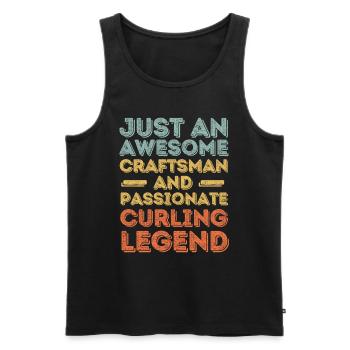 Craftsman Curling retro - Men's Premium Organic Tank Top - black - Front - Michal (187cm)