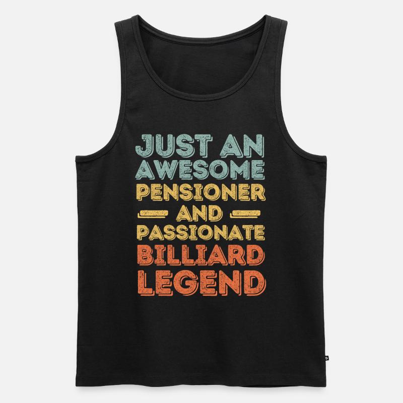 Rentner Billard retro - Männer Premium Bio Tank Top - Schwarz