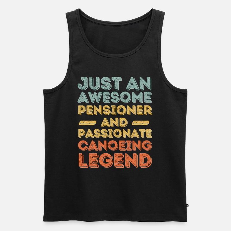 Rentner Kanu retro - Männer Premium Bio Tank Top - Schwarz