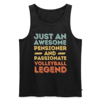 Pensioner Volleyball retro - Men's Premium Organic Tank Top - black - Front - Michal (187cm)