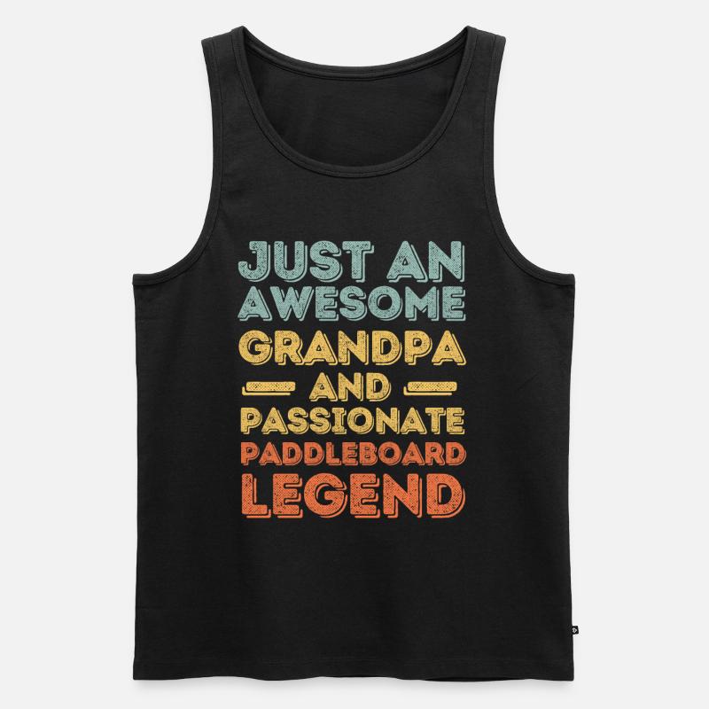 Opa Paddleboard retro - Männer Premium Bio Tank Top - Schwarz