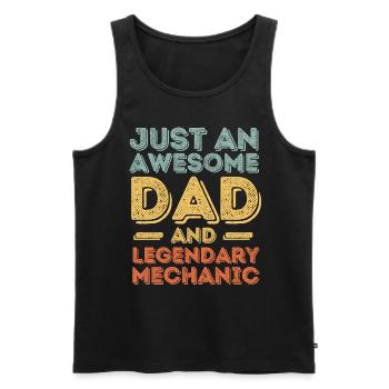 Papa Mécanicien Fête des pères - Débardeur bio Premium Homme - noir - Devant - Michal (187cm)